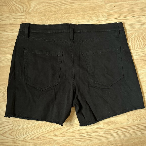 Urban Planet Black Jean Shorts with White Stripes - Picture 2 of 2